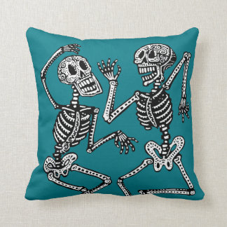 Coussin Jour des squelettes morts de danse - personnaliser