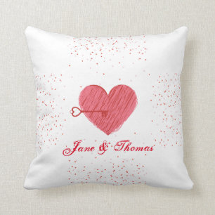Coussin Jour des Valentines de la clé moderne Sweet Red He