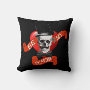 Coussin Jour des valentines du crâne à vapeur gothique noi