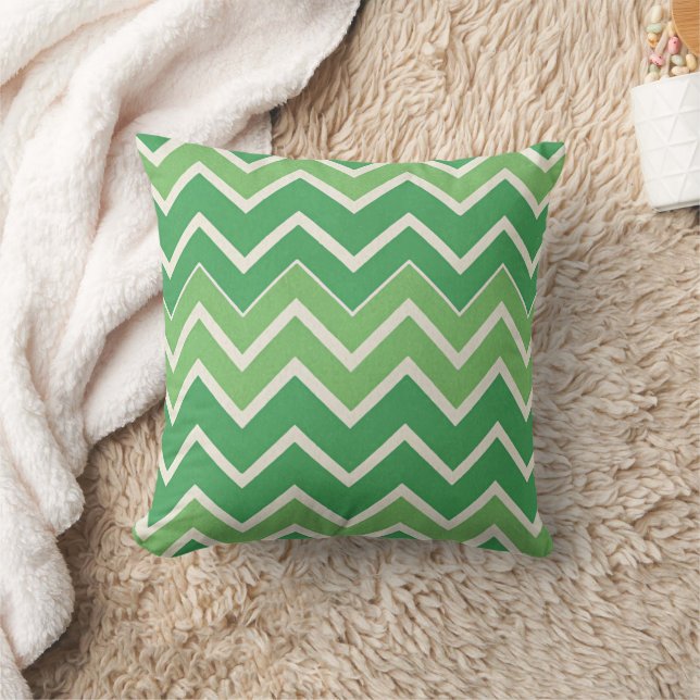 Coussin Jour du Motif de Chevron Vert St. Patricks (Couverture)