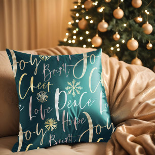 Coussin Jour férié Shinny Script typographique Noël