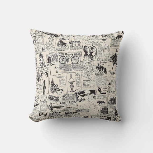 Coussin Journal vintage (Recto)