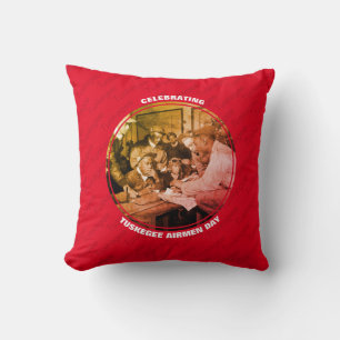 Coussin JOURNÉE D'AÉRONEF TUSKEGEE Personnalisée