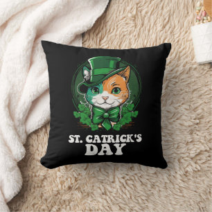 Coussin Journée St Catricks Amoureux des chats St Patrick'