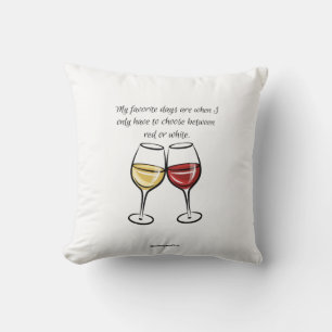 Coussin Jours favoris Rouge ou Blanc Adulte