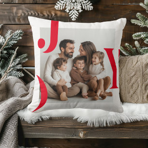 Coussin JOY Noël   Photo de famille personnalisée