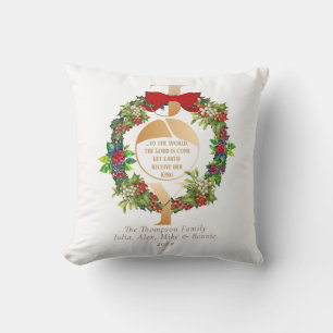 Coussin Joy To The World Citer Élégante Serrure De Noël