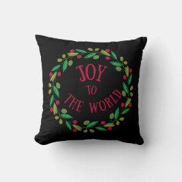 Coussin Joy to the World Holiday Wreath