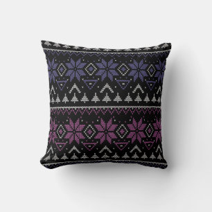 Coussin Joyeuse broderie de Noël point de croix de sueur l