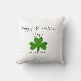 Coussin Joyeuse fête de la Saint-Patrick trèfle vert nom