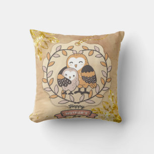 Coussin Joyeuse fête des mères chouette chouette oiseau 