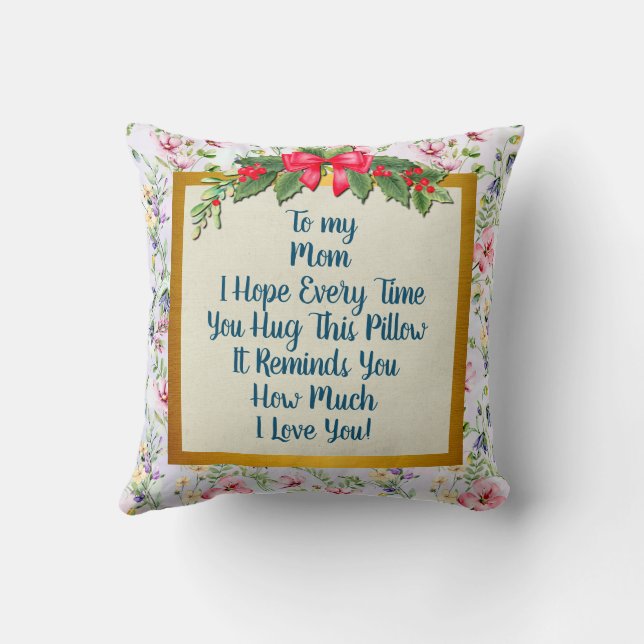 Coussin Joyeuse Fête des Mères Élégante Photo moderne (Verso)