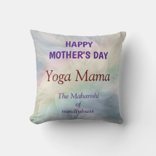 Coussin Joyeuse fête des mères Yoga Mama design