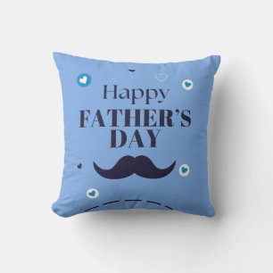 Coussin Joyeuse Fête des Pères – Moustache & Cœur Design