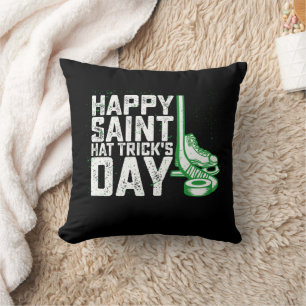 Coussin Joyeuse Saint Hat Trick Day de hockey sur glace St