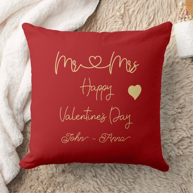 Coussin Joyeuse Saint-Valentin à M. et Mme (Couverture)