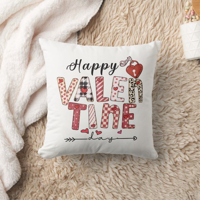 Coussin Joyeuse Saint Valentin Valentin Personnalisé (Couverture)