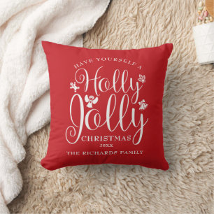 Coussin Joyeuses Fêtes de Noël en Famille Nom
