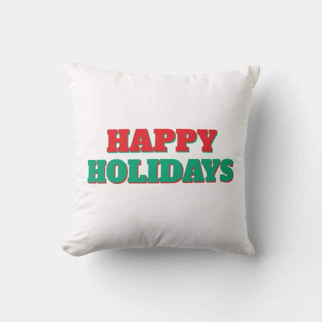 Coussin Joyeuses Fêtes Joyeux Noël Période de Vacances (Recto)