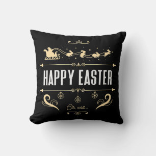 Coussin Joyeuses Pâques. Oh, Attendez... - Traîneau du Pèr