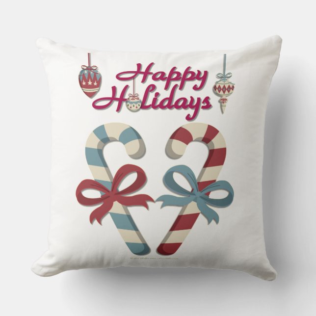 Coussin Joyeuses vacances Sucre de canne coeur (Recto)