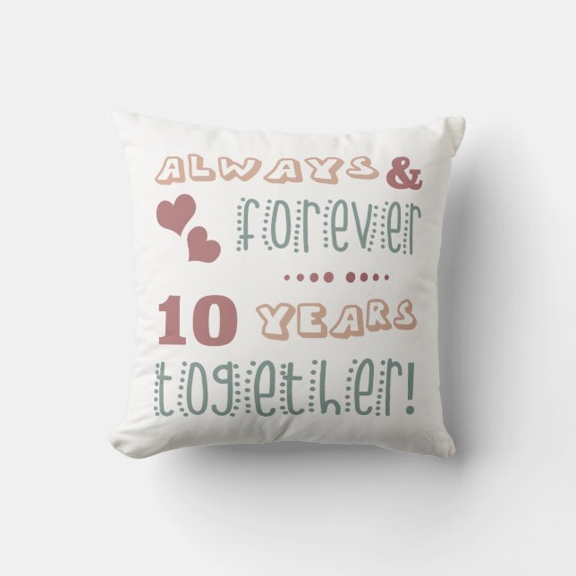 Coussin Joyeux 10ème anniversaire de mariage (Recto)