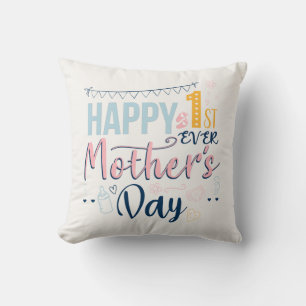 Coussin Joyeux 1er Jour des mères Baby shower