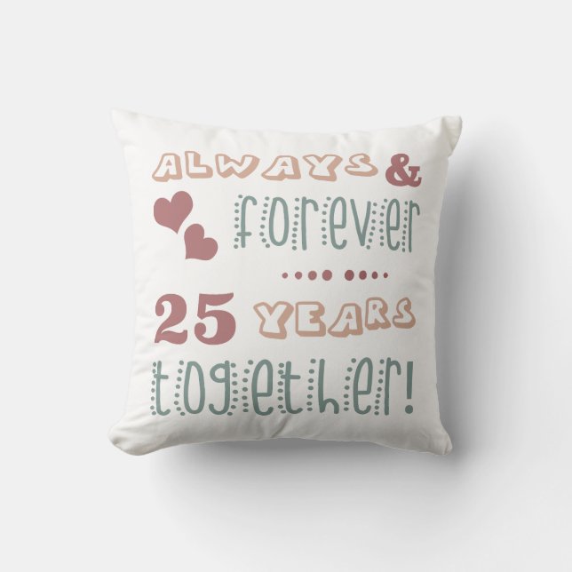 Coussin Joyeux 25e anniversaire de mariage (Recto)