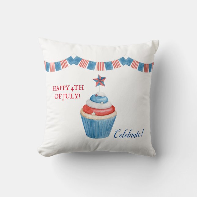 Coussin Joyeux 4 juillet - Célébrer l'oreiller à lancer (Recto)