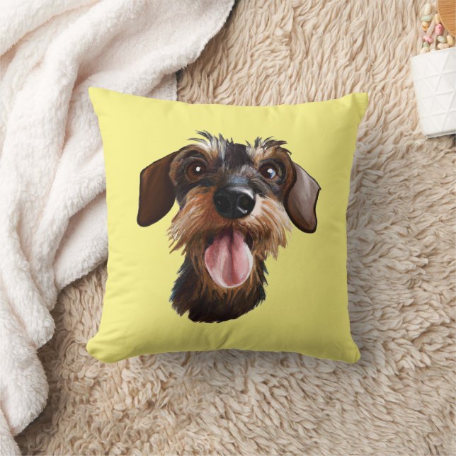Coussin Joyeux À poils durs Dachshund (Couverture)