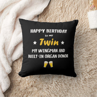 Coussin Joyeux Anniversaire Citation Drôle de Frère Jumeau
