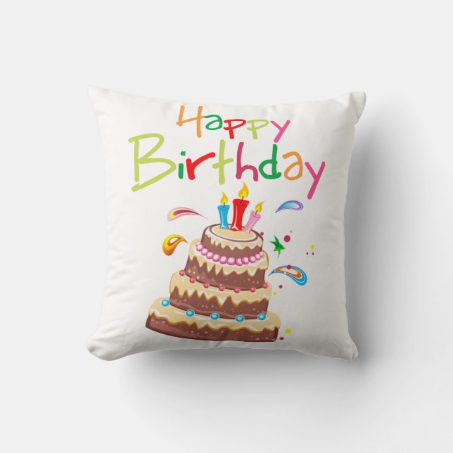 Coussin Joyeux anniversaire de Cake (Recto)