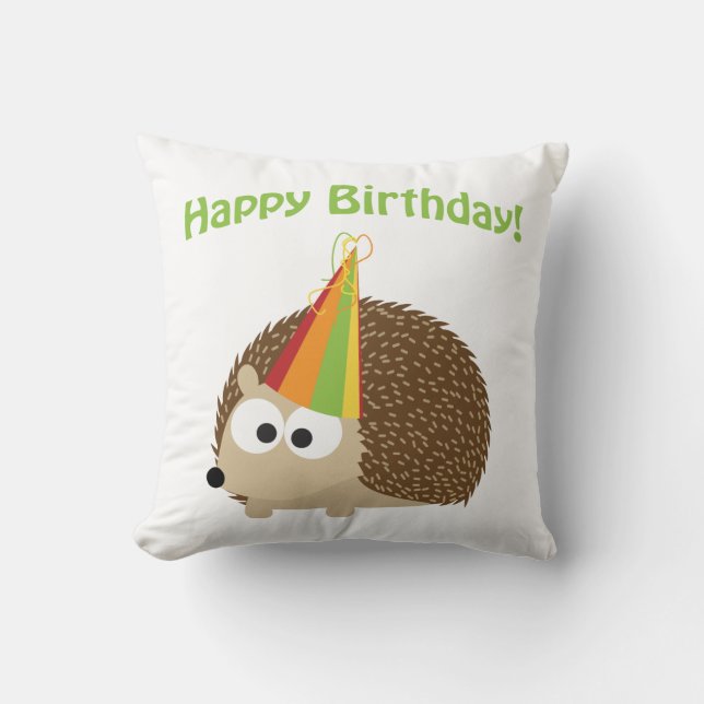 Coussin Joyeux anniversaire ! Hérisson (Recto)