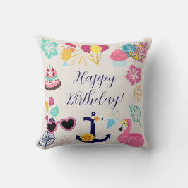 Coussin Joyeux Anniversaire Marin Mignon