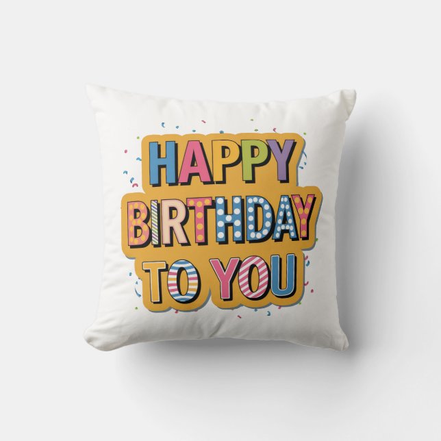Coussin Joyeux Anniversaire Motif (Recto)