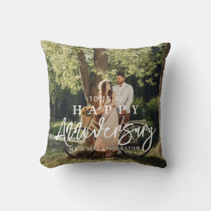 Coussin Joyeux Anniversaire Photo Custom Throw Pillow
