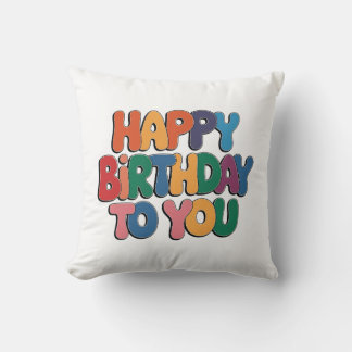 Coussin Joyeux anniversaire rétro