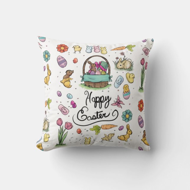 Coussin Joyeux art de Pâques (Recto)