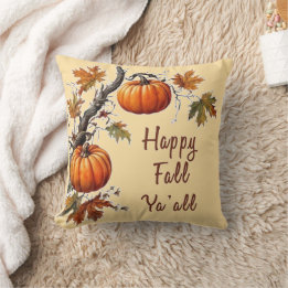 Coussin Joyeux Automne à tous - Citrouille