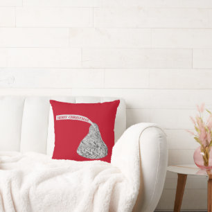 Coussin Joyeux bonbons de Noël Baiser en rouge