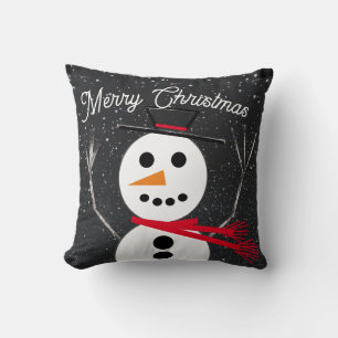 Coussin Joyeux bonhomme de neige de Noël