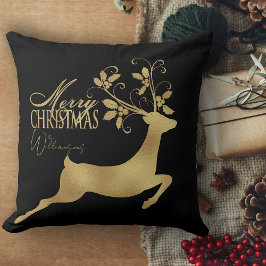 Coussin Joyeux canapé de Noël rouge et or