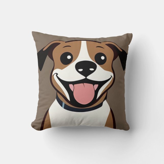 Coussin Joyeux Chien Chien Chien Brown (Recto)