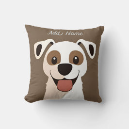Coussin Joyeux Chien Chien Chien Brown