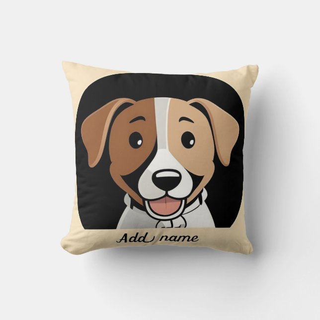 Coussin Joyeux Chien Chien Chien Brown (Recto)