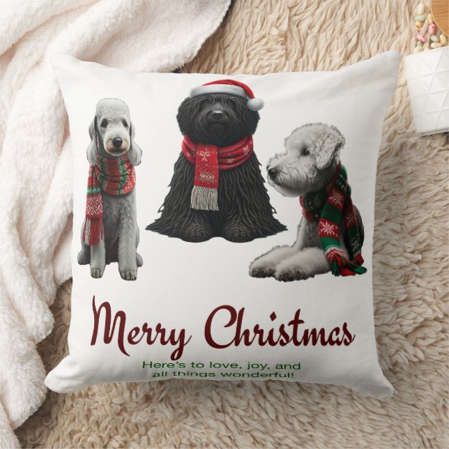 Coussin Joyeux Chiens de Noël (Couverture)