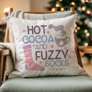 Coussin Joyeux Coca Chaud D'Hiver Et Chaussettes Fuzzy