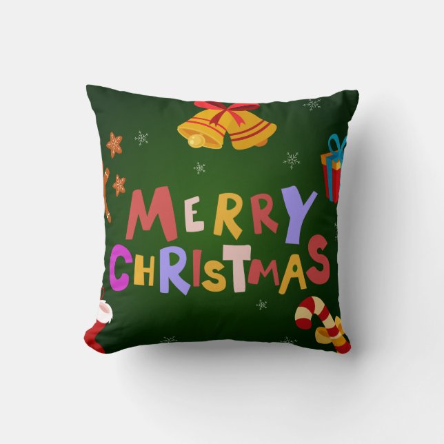 Coussin Joyeux Décor de Noël (Recto)