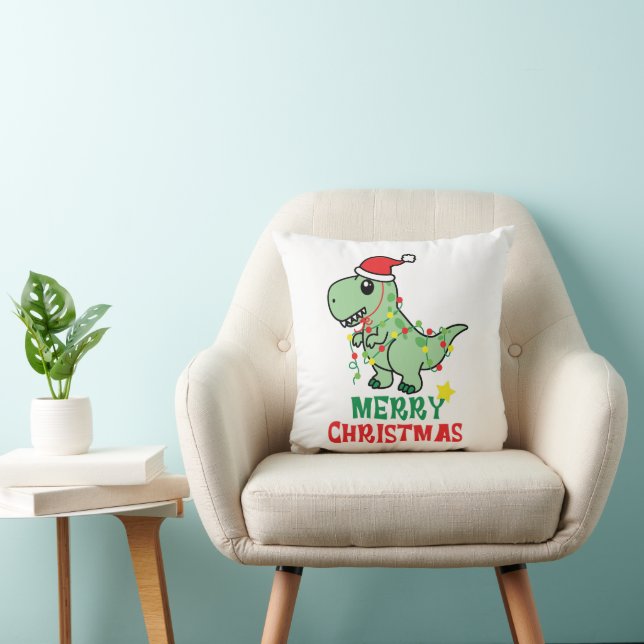 Coussin joyeux dino de noël (Chaise)
