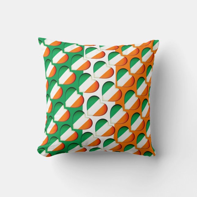 Coussin Joyeux drapeau des Coeurs Irlandais de la Saint Pa (Recto)